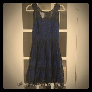 Beautiful blue and black lace dress